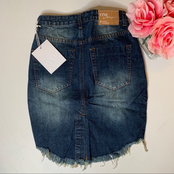 ONE Teaspoon 2020 High Waist Denim Skirt Tiger - Picture 7 of 11